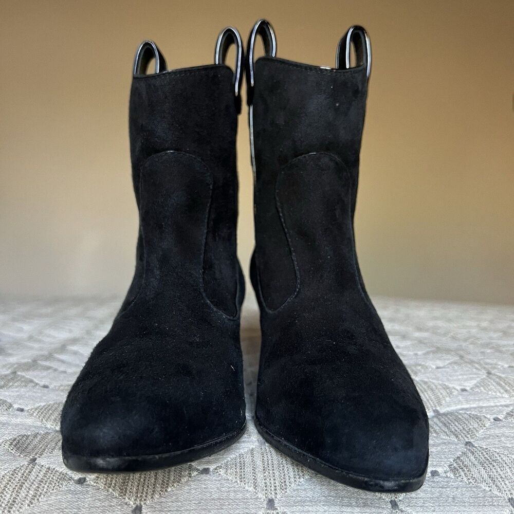 Giuseppe Zanotti Black Suede w/ Patent Leather Trim Western Boots EU 36‎ US 6 - Picture 9 of 16